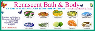 Pure Essential Oils Kit 10 x 10ml Aromatherapy Blends Vegan Skin Safe Boxed