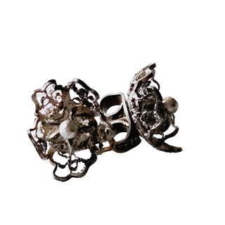 Silver Earrings Studs Flower Hand made Artisan Jewellery Jewelry Collectable J1
