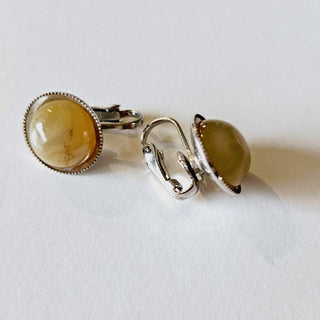 Agate Hand Made Earrings Ear Ring Rings Clip on Jewellery Jewelry Collectable J1