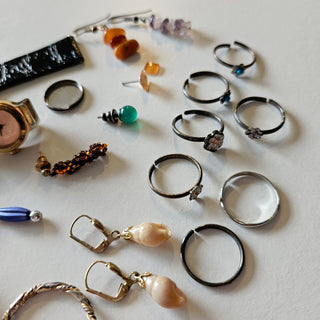Bulk Lot: fancy Costume Jewellery Gems Findings Rings Earrings +More DIY Make R2