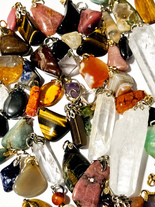 Gemstone Pendants Genuine, DIY, Bulk Lot 10 Natural Australian Hand Made RRP $12each