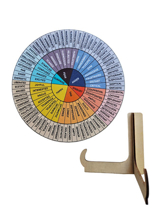 Kinesiology Energy Wheel Positive Mental Health Plaque Wellbeing on stand