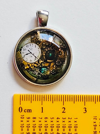 Pendant Sterampunk Clocks images Glass Hand Made Artist Australia