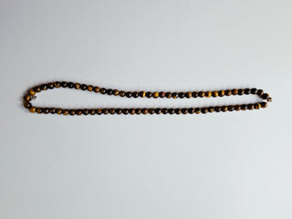 Necklace Tiger Eye Rounded 8mm Ball Beads, Beaded Genuine