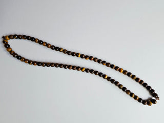 Necklace Tiger Eye Rounded 8mm Ball Beads, Beaded Genuine