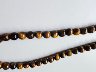 Necklace Tiger Eye Rounded 8mm Ball Beads, Beaded Genuine