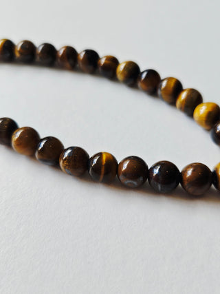 Necklace Tiger Eye Rounded 8mm Ball Beads, Beaded Genuine