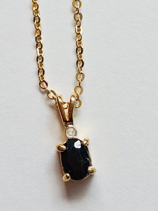 Sapphire Cubic Zirconia Gold Pendant Necklace Natural Gem