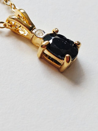 Sapphire Cubic Zirconia Gold Pendant Necklace Natural Gem