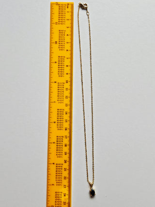 Sapphire Cubic Zirconia Gold Pendant Necklace Natural Gem