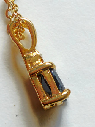 Sapphire Cubic Zirconia Gold Pendant Necklace Natural Gem