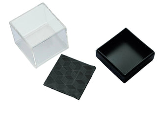 Crystal Mineral Display Box Clear Lid Black Geometric Stage Australian Made