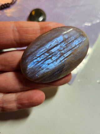 Labradorite Polished Gemstone Palmstone Delicate Colours