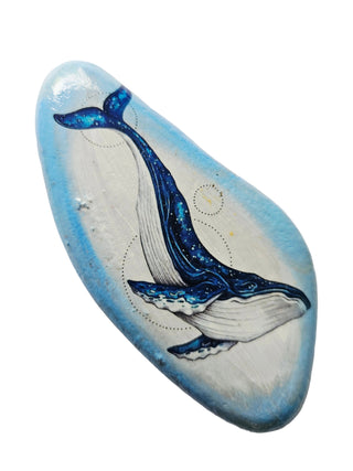 Whale Song Hand Painted Artisan Created Rock Individually Blessed with Card Story