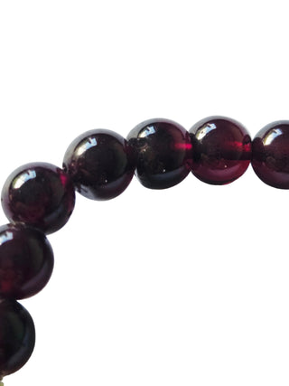 Australian Garnet Round Bead Bracelet Natural Red