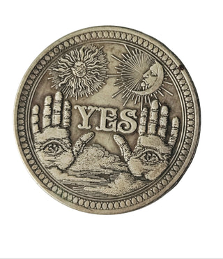 YES NO Fortune Telling Prediction Coin Lucky VINTAGE Blessed by Master Genuine