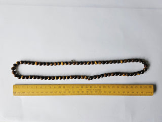 Necklace Tiger Eye Rounded 8mm Ball Beads, Beaded Genuine