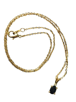 Sapphire Cubic Zirconia Gold Pendant Necklace Natural Gem