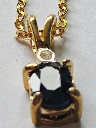 Sapphire Cubic Zirconia Gold Pendant Necklace Natural Gem