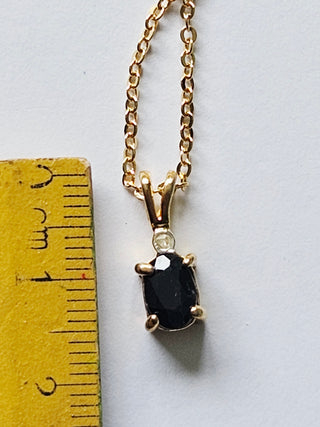Sapphire Cubic Zirconia Gold Pendant Necklace Natural Gem