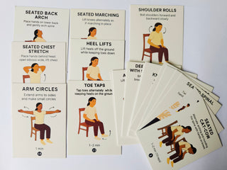 21pcs Seated Yoga Cards,Easy Chair Movements Poses Illustrated Step-By-Step Guide,Fitness Equipment Cards For Yoga Instructors