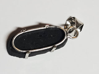 Black Schorl Tourmaline Sterling Silver Pendant 1 Natural Stone Handcrafted Jewelry Genuine Gemstone Necklace