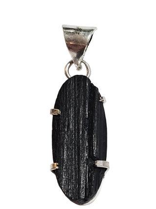 Black Schorl Tourmaline Sterling Silver Pendant 2 Natural Stone Handcrafted Jewelry Genuine Gemstone Necklace