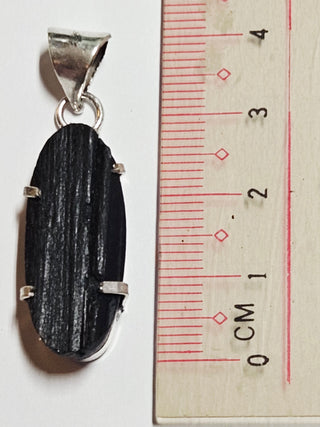 Black Schorl Tourmaline Sterling Silver Pendant 2 Natural Stone Handcrafted Jewelry Genuine Gemstone Necklace