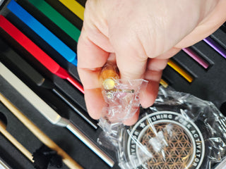 SOLFEGGIO TUNING FORK SET Coloured Sound Healing Therapy Kit 10 Forks Mallets Activator & Case