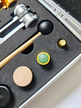 PLANETARY TUNING FORK SET Weighted Cosmic Octave Sound Therapy 10 Forks Crystals Mallet & Case