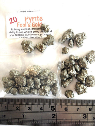 Tiny Pyrite Cluster Specimens 10 or 20 Pieces Fools Gold Crystal Mineral Nuggets