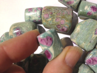 Ruby & Zoisite Tumbled Gemstones – Set of 3 Genuine • Natural • Rare Crystals