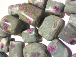 Ruby & Zoisite Tumbled Gemstones – Set of 3 Genuine • Natural • Rare Crystals