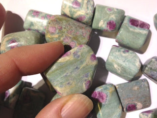 Ruby & Zoisite Tumbled Gemstones – Set of 3 Genuine • Natural • Rare Crystals