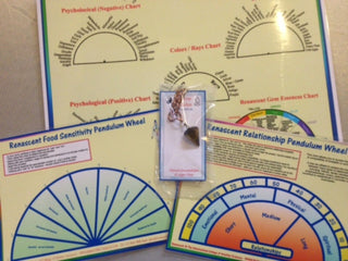 Comprehensive PENDULUM KIT: 3 x CHARTS, Book, 1 x GEM PEND' Divine Dowse Predict