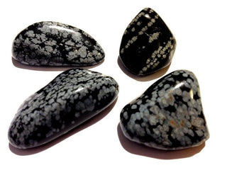 SNOWFLAKE OBSIDIAN GEMSTONES, 4 X Tumbled Stones Crystals For Healing, Rare