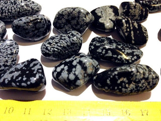 Snowflake Obsidian Tumbled Gemstones 4 Pieces Natural Crystal 20-50mm