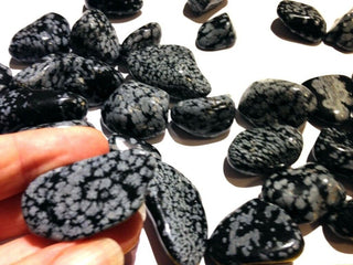 Snowflake Obsidian Tumbled Gemstones 4 Pieces Natural Crystal 20-50mm