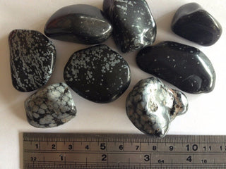 Snowflake Obsidian Tumbled Gemstones 4 Pieces Natural Crystal 20-50mm