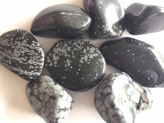 Snowflake Obsidian Tumbled Gemstones 4 Pieces Natural Crystal 20-50mm