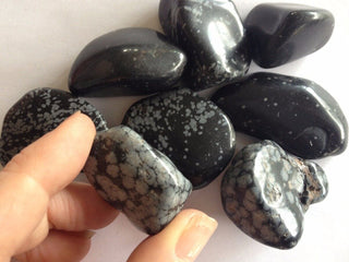 Snowflake Obsidian Tumbled Gemstones 4 Pieces Natural Crystal 20-50mm
