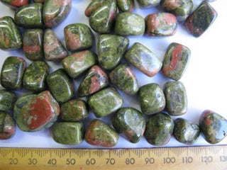 UNAKITE 4 X Tumbled gem stones rare Green/Pinks Unusual, Collectors Pieces