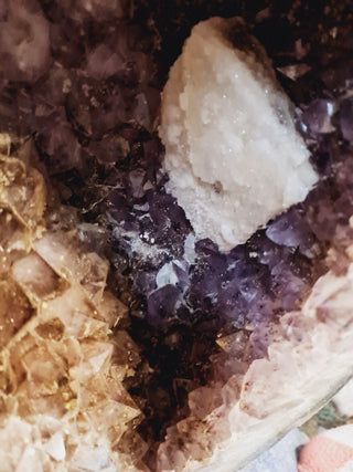 Huge Amethyst Cave 24.6kg Calcite Plate Inclusion Geode Cathedral Specimen