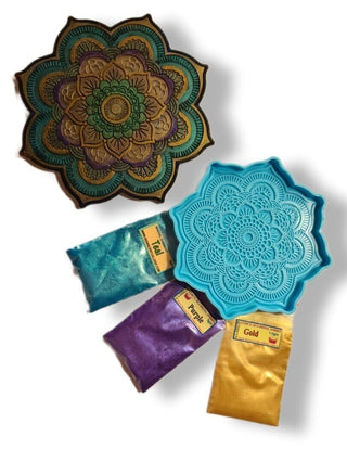 Resin Cement Stone Plaster Mandala Kit - Just add Base Material, Inc Hydrostone