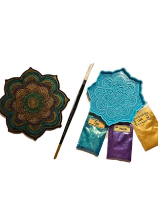 Resin Cement Stone Plaster Mandala Kit - Just add Base Material, Inc Hydrostone