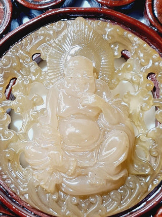 Huge Mela Maitreya Happy Laughing Buddha Wall Hanging Abundance Luck Blessing M2