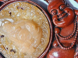 Huge Mela Maitreya Happy Laughing Buddha Wall Hanging Abundance Luck Blessing M2