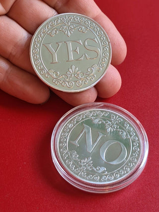 YES NO Fortune Telling Prediction Coin Lucky Gift Boxed Blessed by Master
