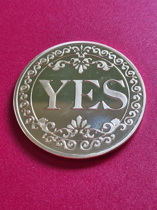 YES NO Fortune Telling Prediction Coin Lucky Gift Boxed Blessed by Master