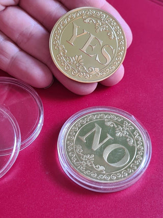 YES NO Fortune Telling Prediction Coin Lucky Gift Boxed Blessed by Master